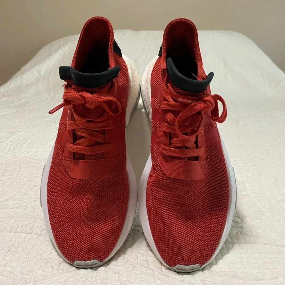 Red and White Adidas Athletic Sneakers - Picture 3 of 8